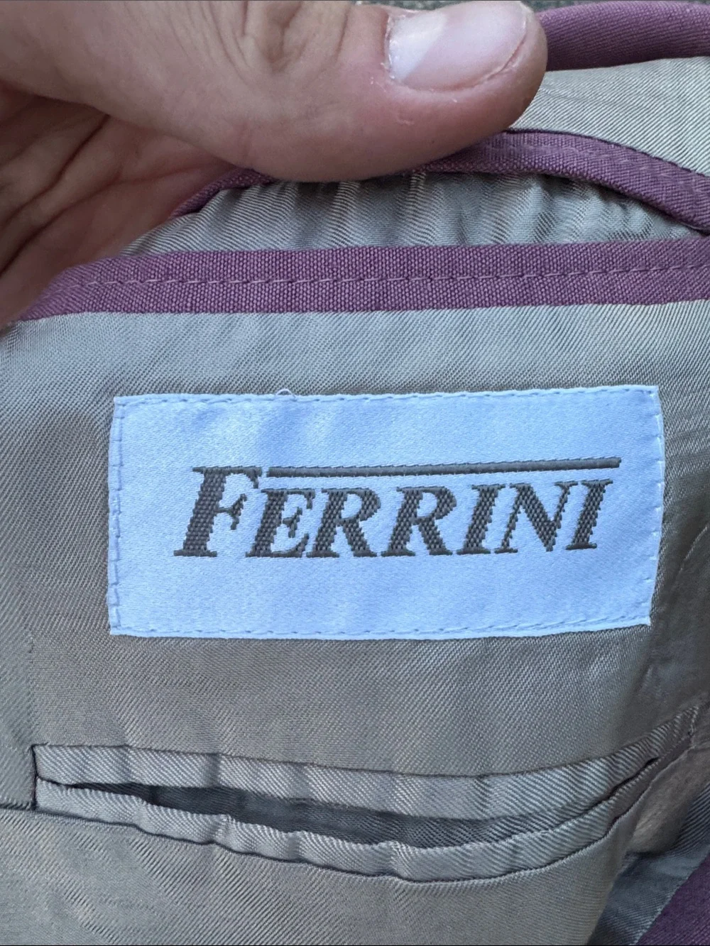 VTG Ferrini Men's Double-Breasted Mauve Pink Blazer 40R